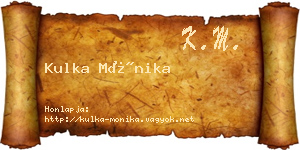 Kulka Mónika névjegykártya